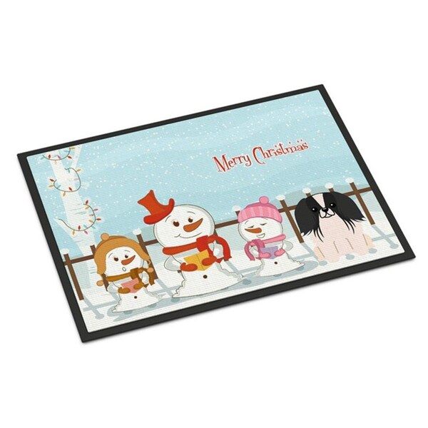 Carolines Treasures Merry Christmas Carolers Pekingnese Black White Indoor or Outdoor Mat, 18 x 0.25 x 27 in. BB2436MAT - main